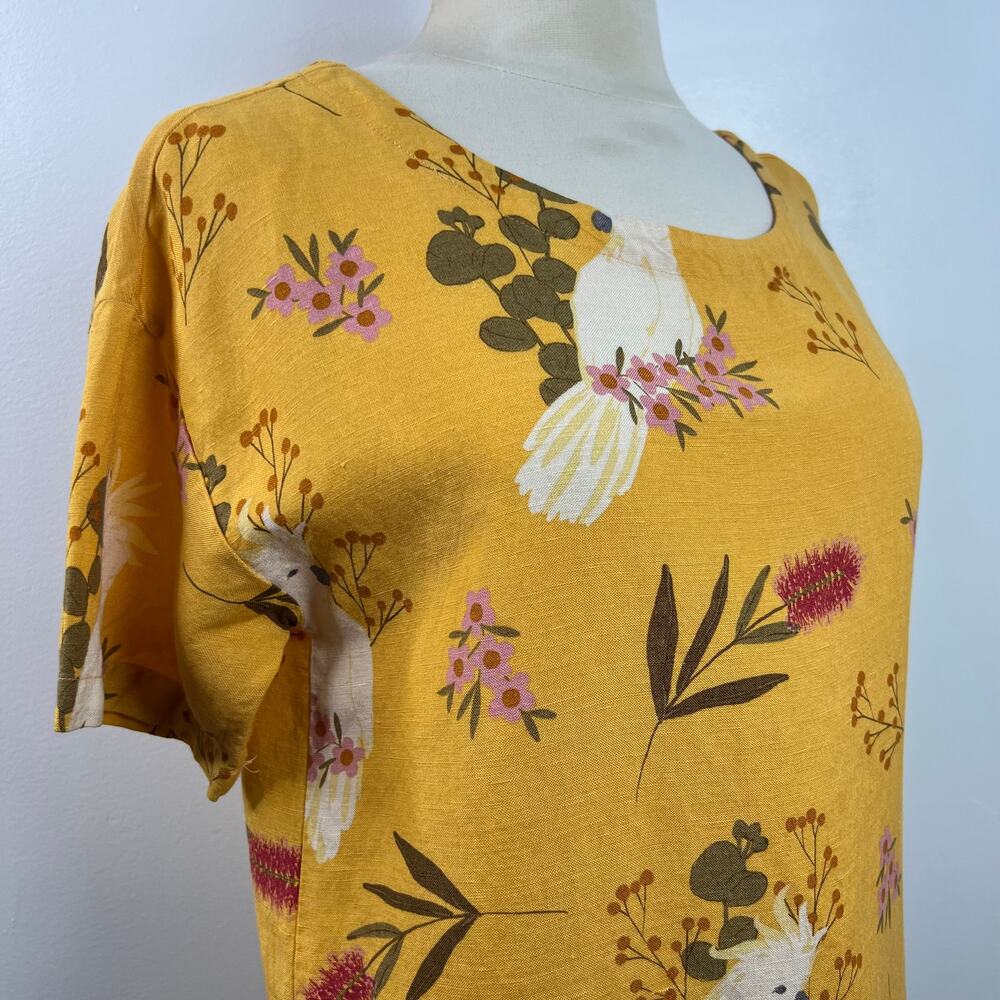 Princess Highway Womens Top Parrot Floral Novelty Print Boxy Short Sleeve Size 6 - Picture 7 of 14